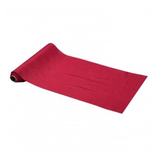 Chemin de table velours cotelé rouge/or