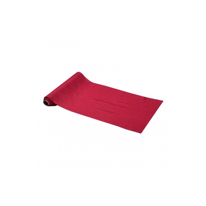 Chemin de table velours cotelé rouge/or
