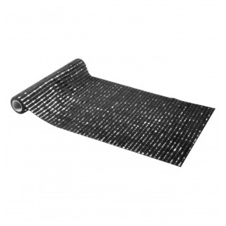 Chemin de table velours glamour noir/argent