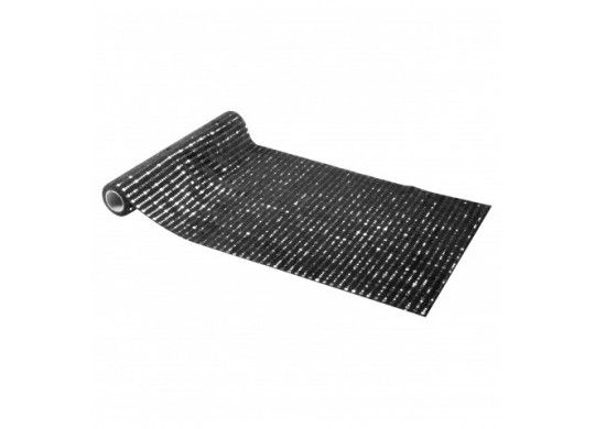 Chemin de table velours glamour noir/argent