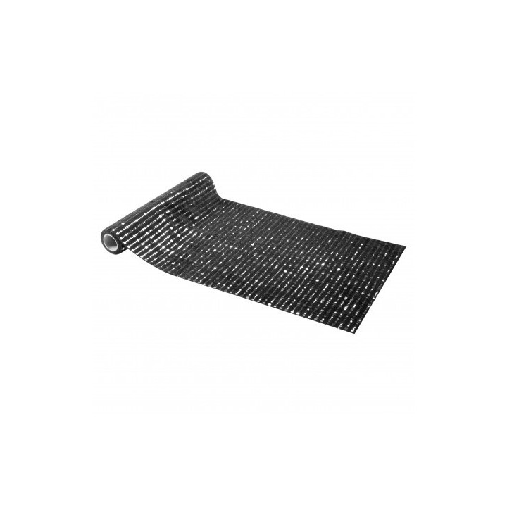 Chemin de table velours glamour noir/argent