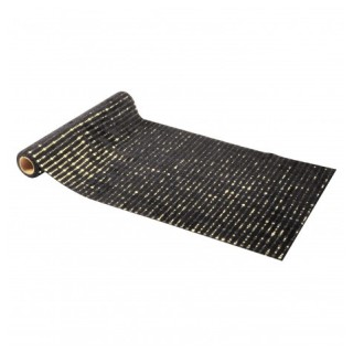 Chemin de table velours glamour noir/or