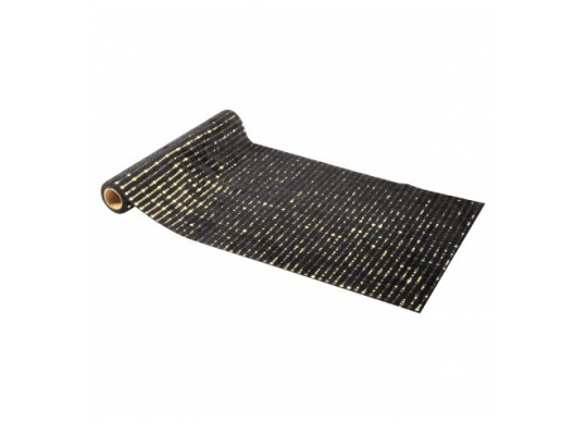 Chemin de table velours glamour noir/or