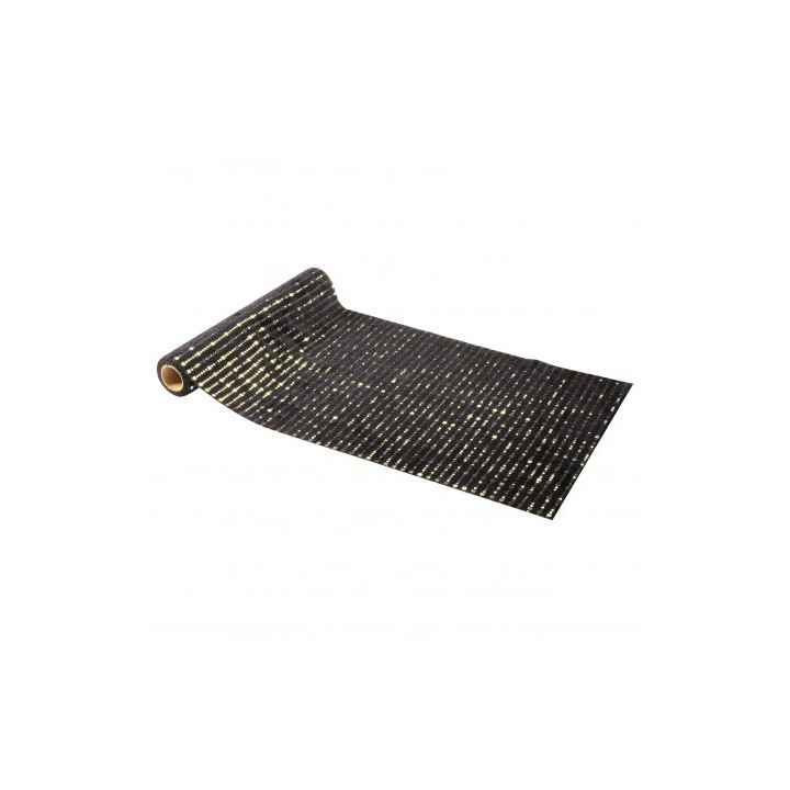 Chemin de table velours glamour noir/or