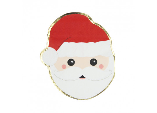 16 Serviettes tête de Père Noël