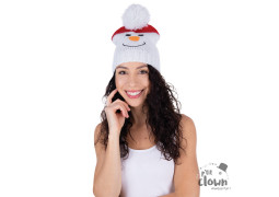 Bonnet tricot bonhomme de neige