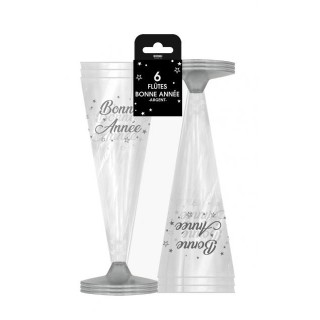 Flutes champagne Bonne année argent