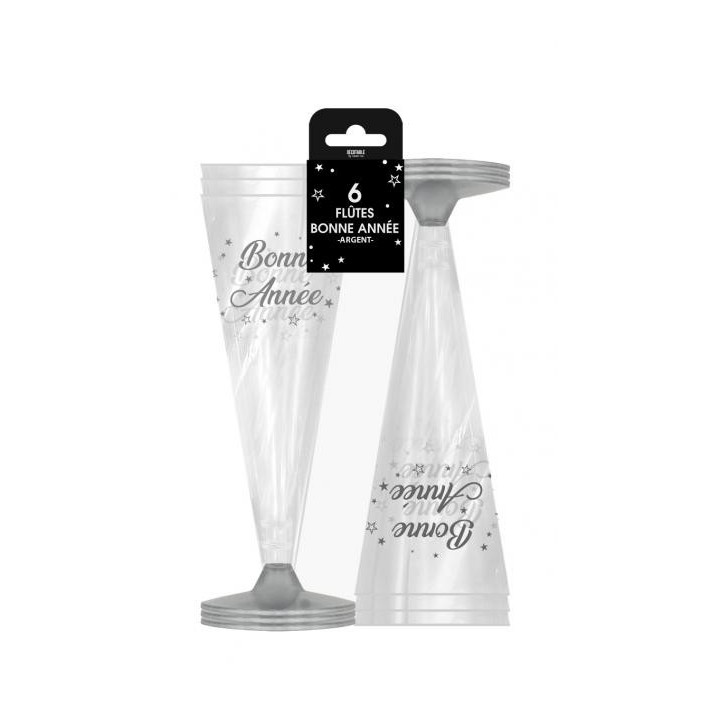 Flutes champagne Bonne année argent