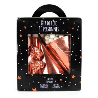 Cotillons 10 personnes luxe métal rose gold