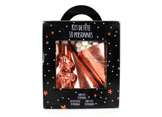Cotillons 10 personnes luxe métal rose gold Cotillons 10 personnes luxe métal rose gold