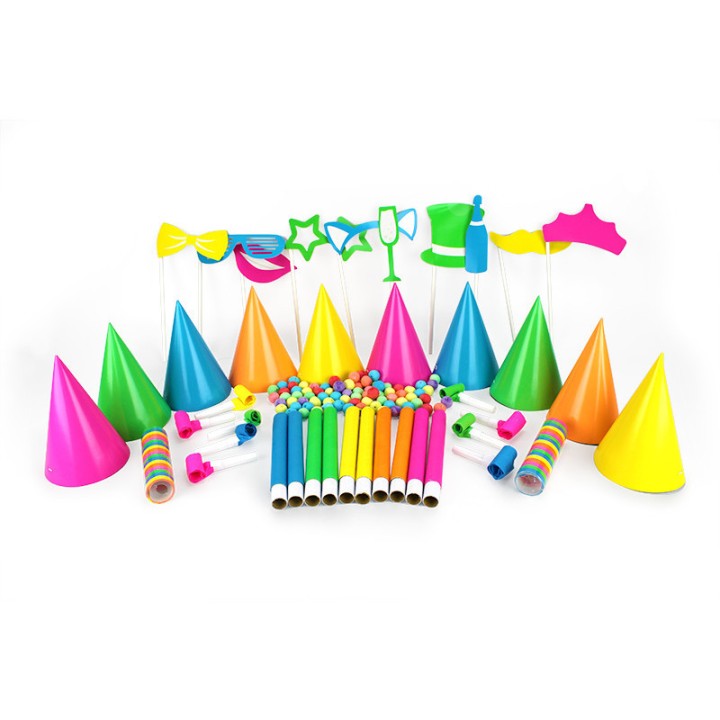 Cotillons 10 personnes luxe fluo UV