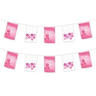 Guirlande fanion Octobre rose 2,5m