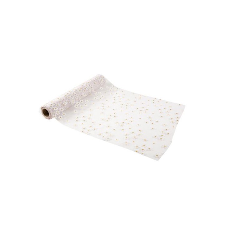 Chemin de table organza petite marguerite