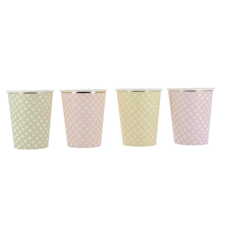 Gobelets vichy Pâques x8