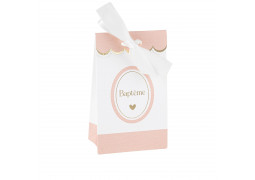 Contenants bapteme rose x10