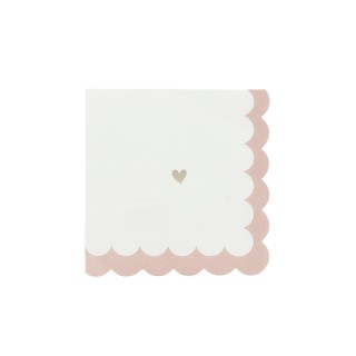 Serviettes bapteme rose x16