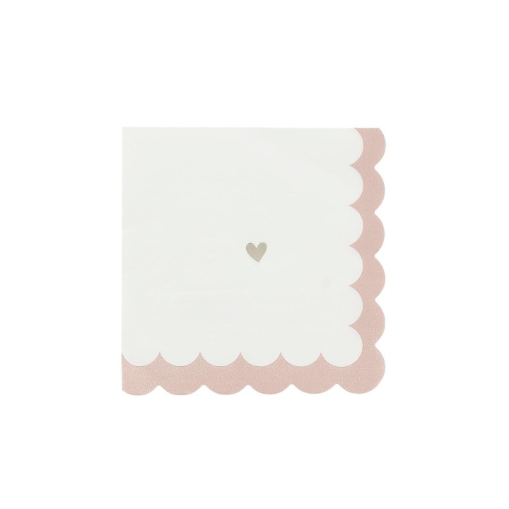 Serviettes bapteme rose x16