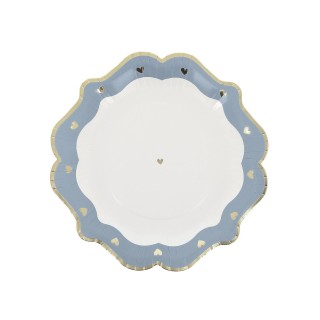Assiettes GM bapteme bleu x8