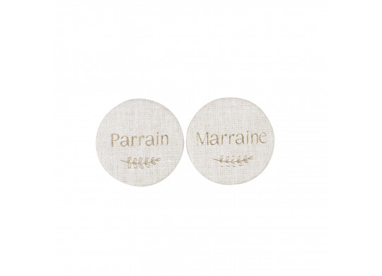 Badges parrain/marraine communion lin x2