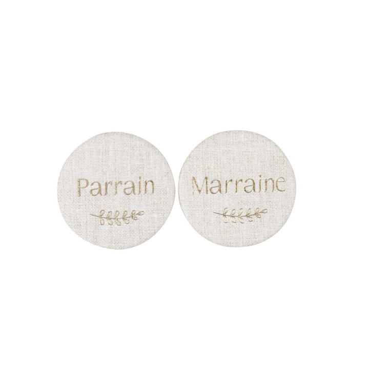 Badges parrain/marraine communion lin x2