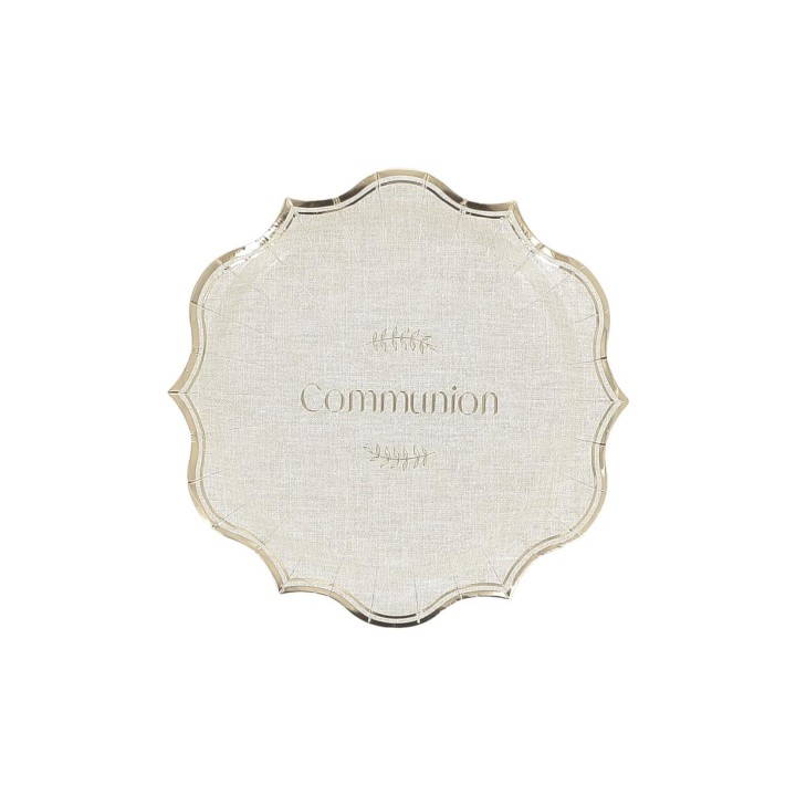 Assiettes PM communion lin x8