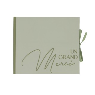 Livre d'or un grand merci vert de gris