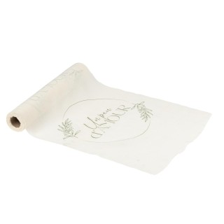 Chemin de table mousseline creme olive oil