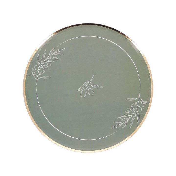 Assiettes GM olive oil x8