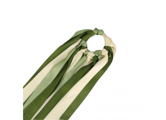 Jeu du ruban ivoire/sauge/vert de gris x14