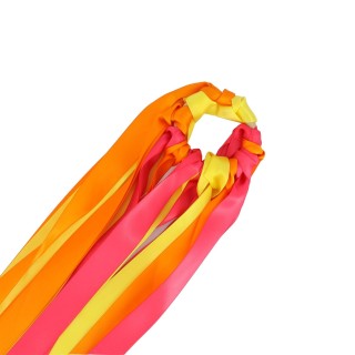 Jeu du ruban jaune/orange/fuschia x14