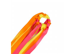 Jeu du ruban jaune/orange/fuschia x14