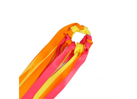 Jeu du ruban jaune/orange/fuschia x14