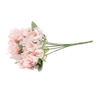 Bouquet 5 hortensias rose poudré