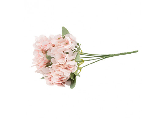Bouquet 5 hortensias rose poudré
