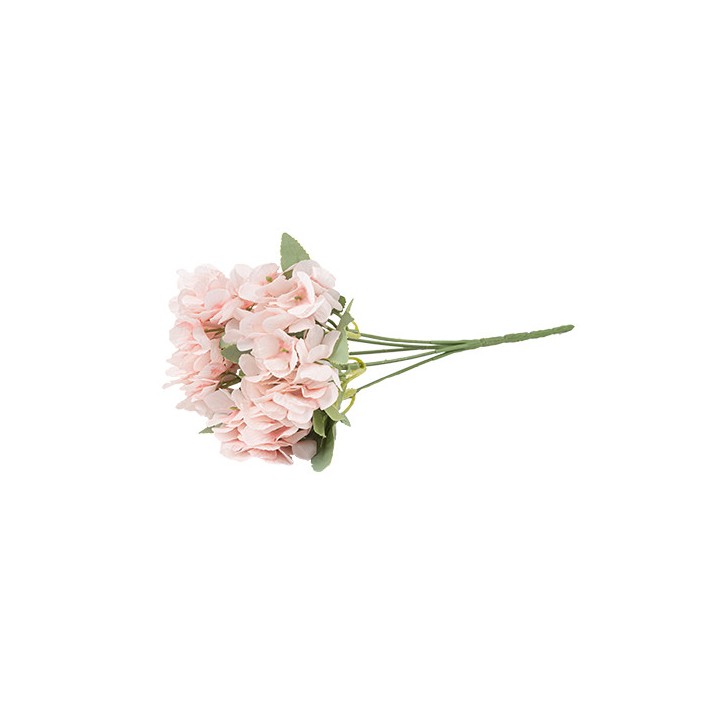 Bouquet 5 hortensias rose poudré