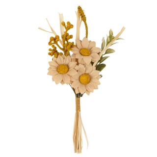 Branche de fleurs kraft/ocre/vert