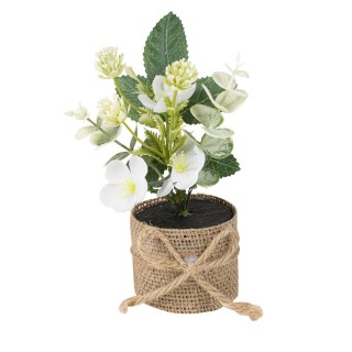 Composition fleurs et feuillage blanc/vert