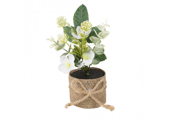 Composition fleurs et feuillage blanc/vert