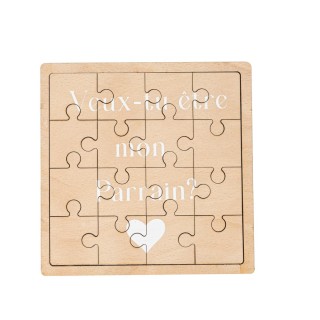 Puzzle bois veux tu etre mon parrain ?