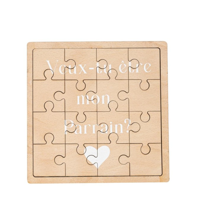 Puzzle bois veux tu etre mon parrain ?