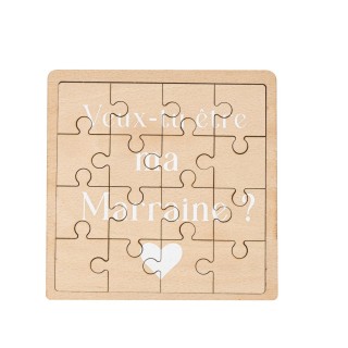 Puzzle bois veux tu etre ma marraine ?