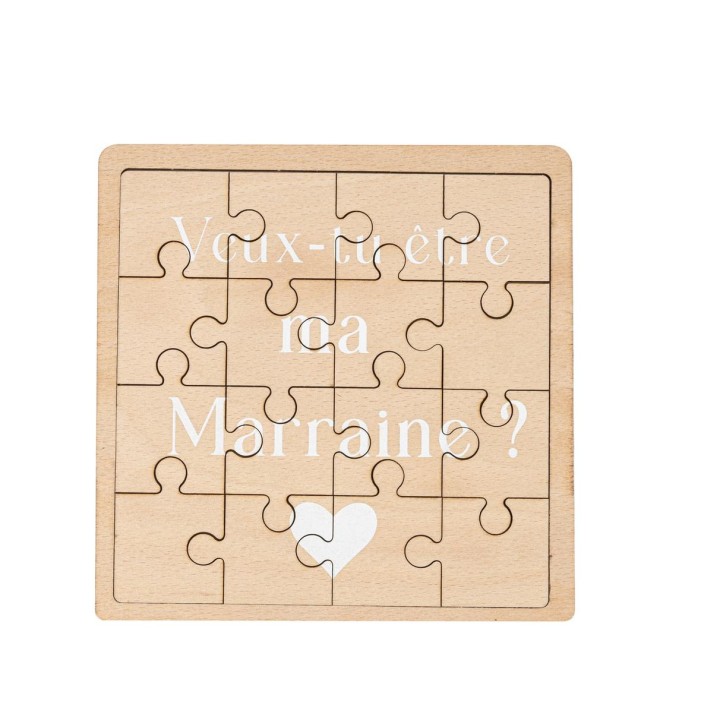 Puzzle bois veux tu etre ma marraine ?