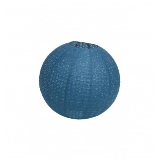 Lampion papier ajourée bleu denim