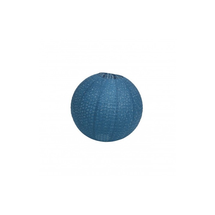Lampion papier ajourée bleu denim