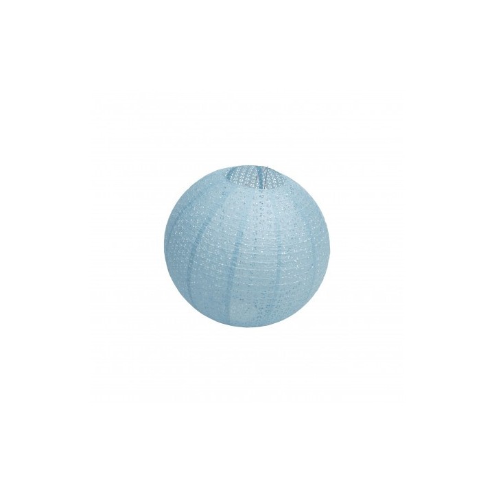 Lampion papier ajourée bleu acier
