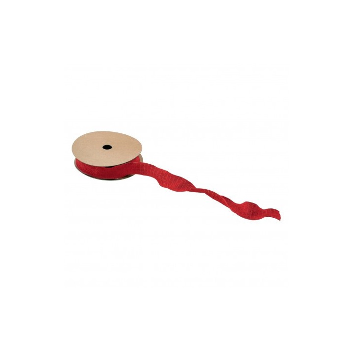 Ruban plissé rouge 2,5cmsx10m