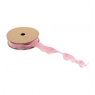 Ruban plissé rose pastel 2,5cmsx10m