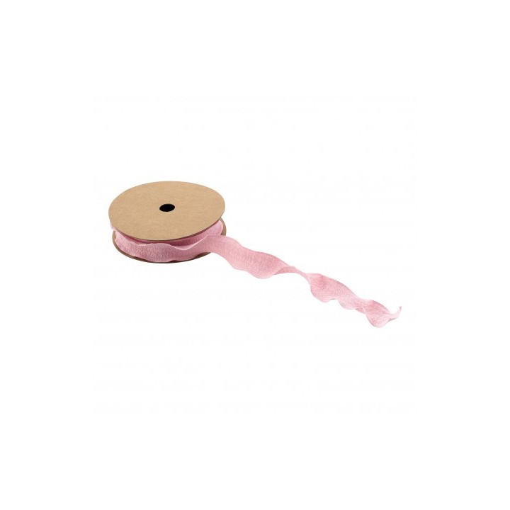Ruban plissé rose pastel 2,5cmsx10m