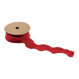 Ruban plissé rouge 4cmsx10m