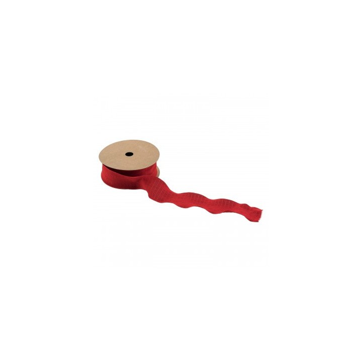 Ruban plissé rouge 4cmsx10m